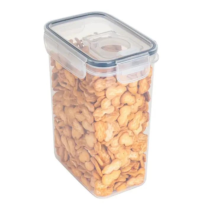 Boîte de stockage des aliments en plastique scellée, pots séchés pour céréales et bonbons avec couve