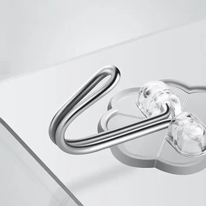 Crochets auto-adhésifs transparents en acier inoxydable, 10 pièces, cintre de rangement pour clés, p