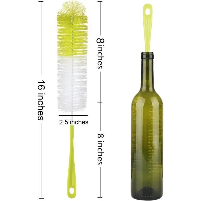Nettoyeur de brosse pour bouteilles longues de 16 pouces, pour laver le vin, la bière, les puits spo