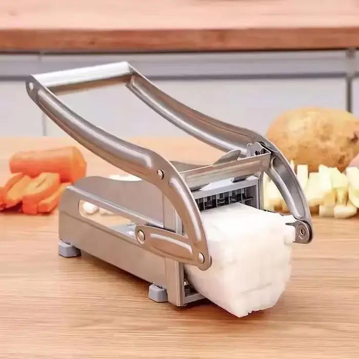 Trancheuse de pommes de terre, coupe-frites avec 2 lames en acier inoxydable, hachoir multifonctionn