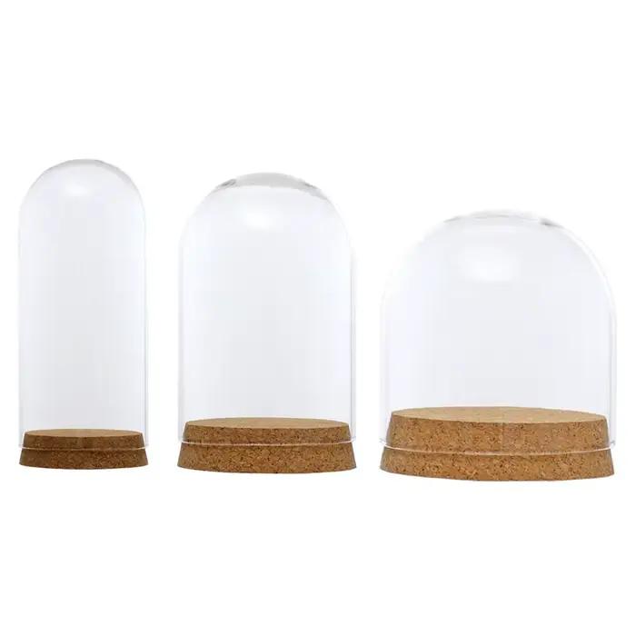 Couvercle hémisphère en verre transparent 10-18cm, dôme en verre, protection des fleurs sèches pour 