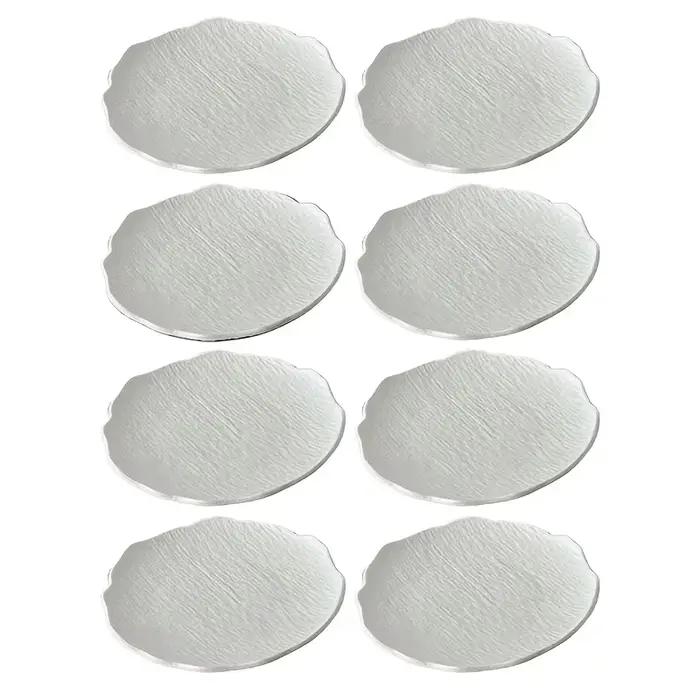 8 petites assiettes à salade avec bords ondulés (5,51 pouces) - Matériau plastique réutilisable, ada