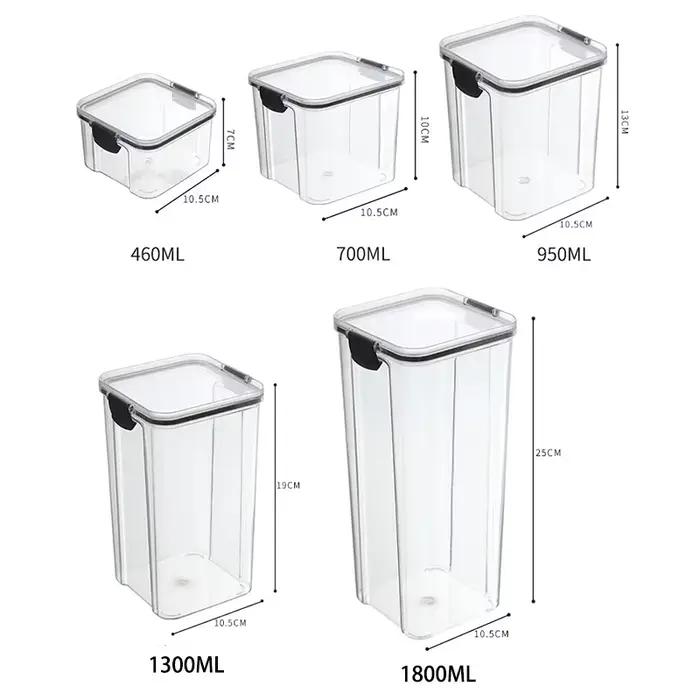 Pots scellés, organisateur de stockage de céréales de cuisine, grand réservoir en plastique, boîte d