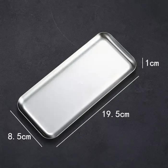 Assiette rectangulaire en acier inoxydable 304, assiette de Barbecue, Pot chaud, plateau de Buffet c