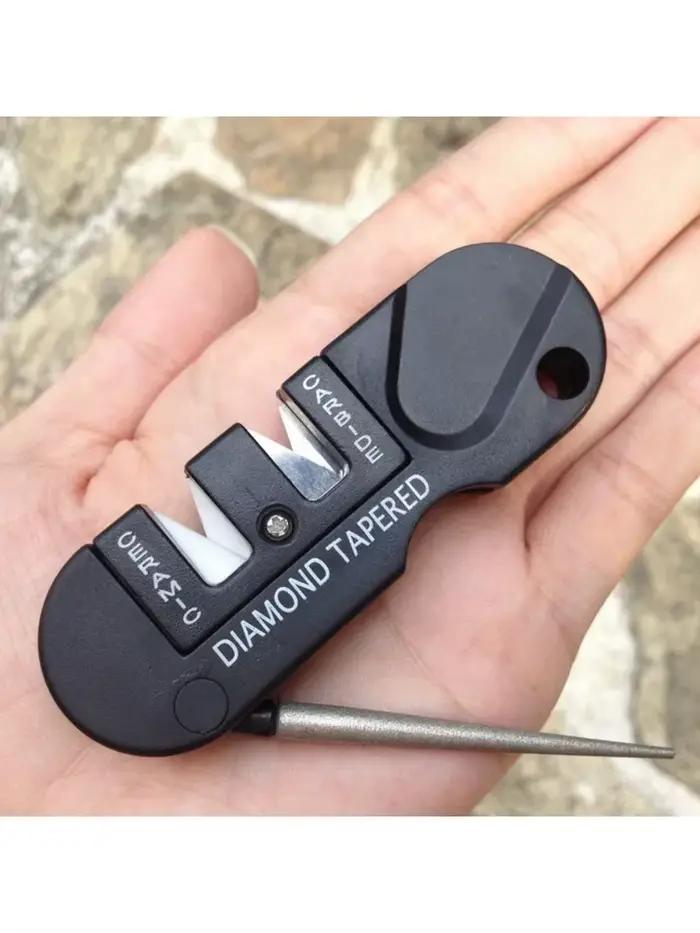 Afiador de faca portable de carbure ceramic de tungsten, kit professionnel, pedra de amolar, ferrame