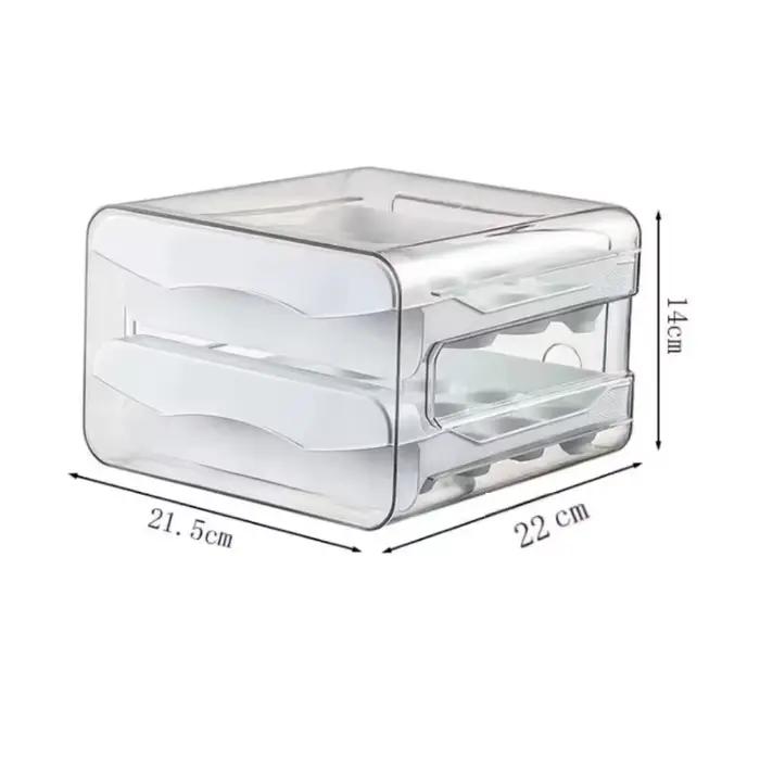 Boîte de rangement d'œufs de cuisine, 1 pièce, réfrigérateur en plastique frais, Type tiroir à 2 cou