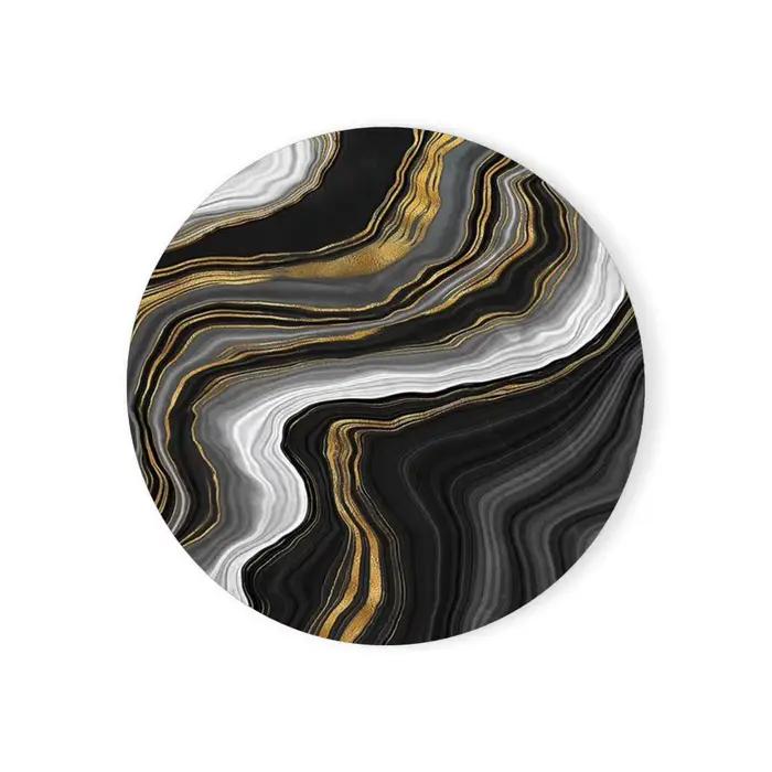 Tapis rond absorbant en marbre, pierre en céramique, décor de Bar, boissons, sous-verres en céramiqu