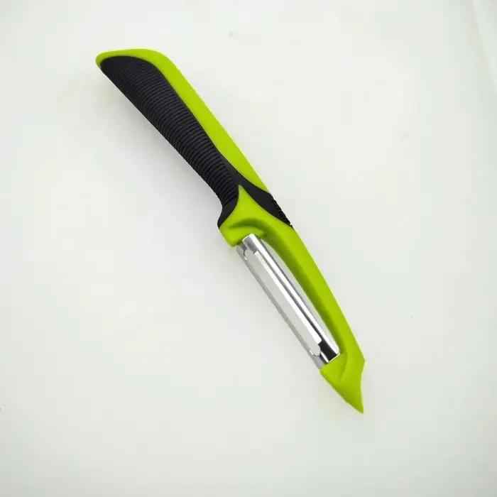 Éplucheur de fruits en acier inoxydable, gadgets de cuisine réutilisables, coupe-fruits, couteau à é