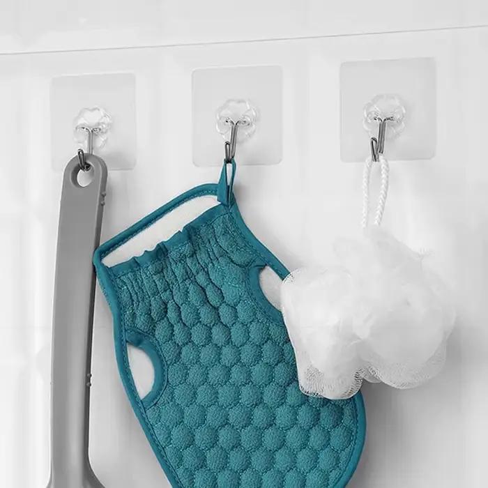 Crochets auto-adhésifs transparents en acier inoxydable, 10 pièces, cintre de rangement pour clés, p