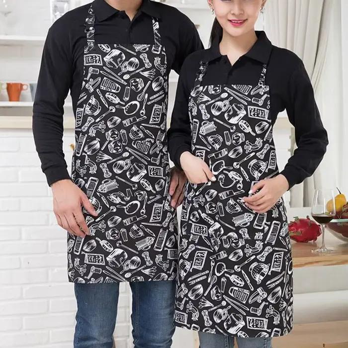 Tablier de cuisine réglable demi-longueur pour adulte, rayé, restaurant, hôtel, chef, tablier de cui