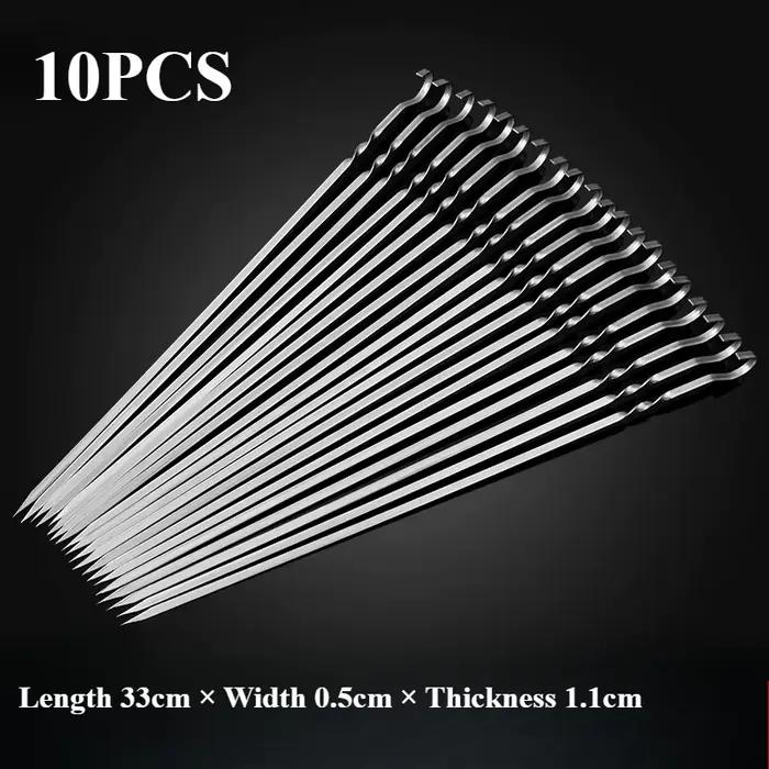 Brochettes plates en acier inoxydable pour Barbecue, brochettes d'agneau, accessoires de Barbecue po