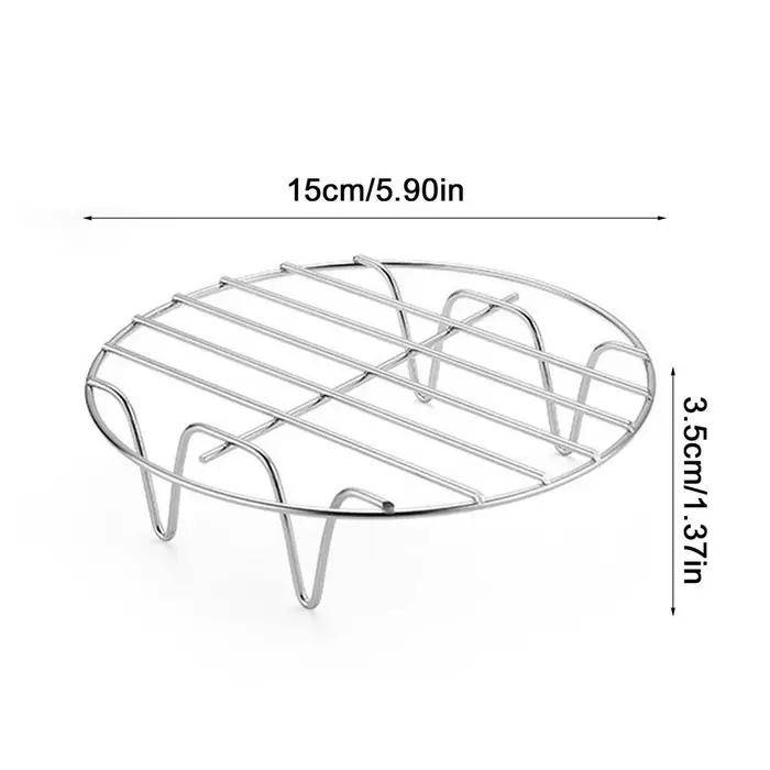 Friteuse à air ronde T1 en acier inoxydable, 6/7/8 pouces, cuisson à la vapeur, rôtissage pour four,