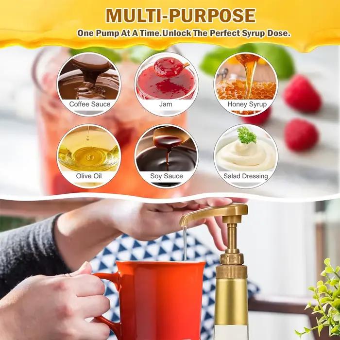 Leeseph – pompe à sirop de café, distributeur de pompe à sirop d'or pour bouteille de sirop de 750ml