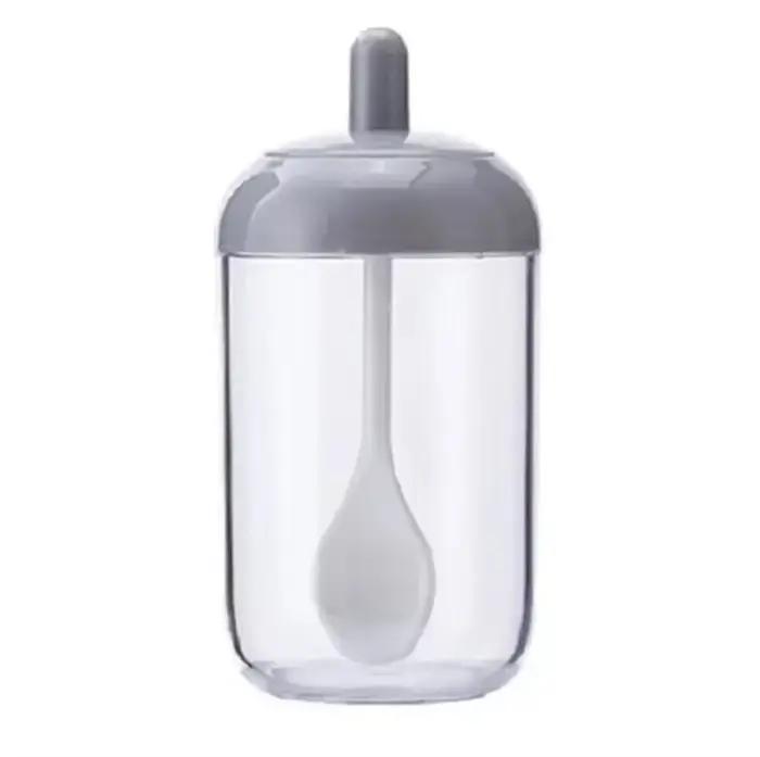 Pot à épices rond avec couvercle, cuillère, bouteille d'assaisonnement, boîte à condiments, boîte sc