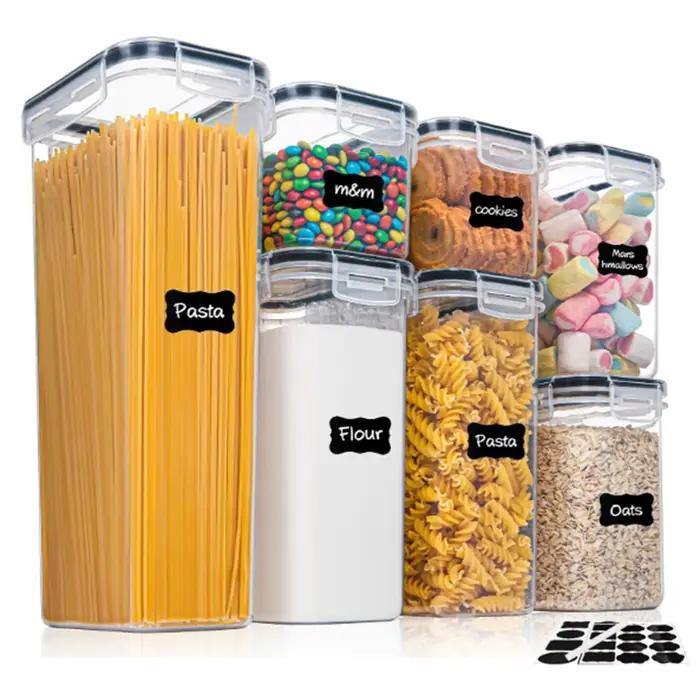 Ensemble de conteneurs alimentaires de cuisine, 7 pièces, boîte de rangement hermétique en plastique