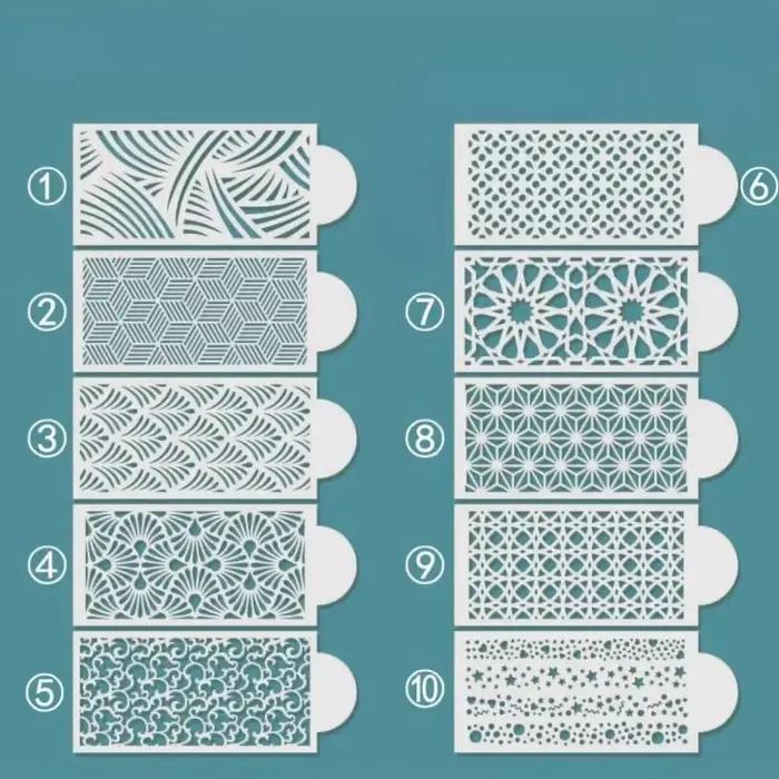 10 pièces/ensemble bricolage Fondant pochoir réutilisable gâteau décoration pochoir en plastique Spr