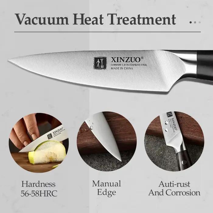 XINZUO couteau d'office allemand 3.5 pouces, couteau de cuisine en acier inoxydable 1.4116 couteau à