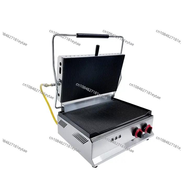 Grill à panini professionnel au gaz pour café et petit-déjeuner