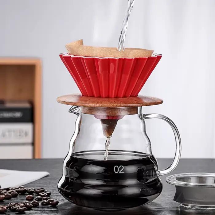 Goutteur de café en céramique, verser sur cafetière, Origami fait à la main, tasse filtrante en form