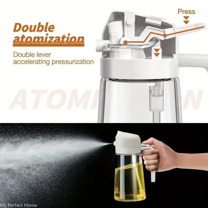 Pulvérisateur d'huile de cuisine en plastique 2 en 1, 500 ml, flacon pulvérisateur d'huile d'olive, 