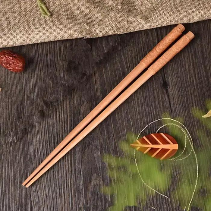 Ensemble de baguettes à Sushi en bois de châtain naturel japonais fait à la main, cadeau de valeur, 