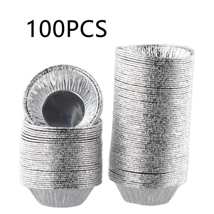 100 pièces aluminium 3in feuille tarte Pan jetable Mini Pot tarte cuisson plaque étain feuille d'alu