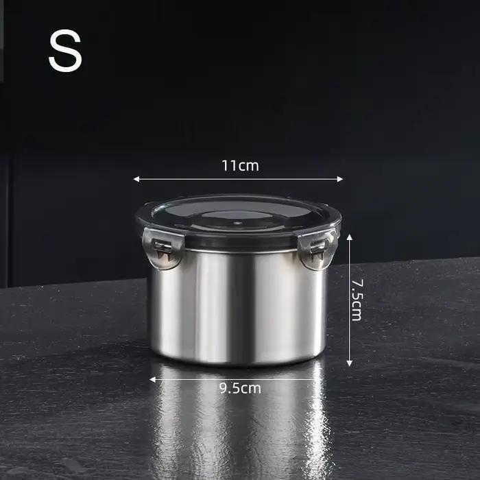 Bocaux de stockage 500/900/1400ml, récipient scellé en acier inoxydable, organisateur de baril de cu