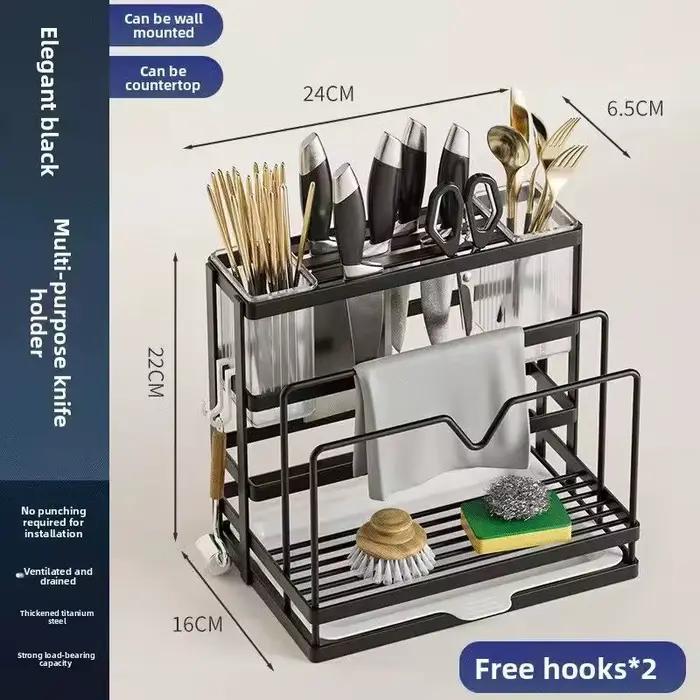 Support de cuisine, ustensiles de maison, porte-couteau multifonctionnel, couvercle de Pot, support 