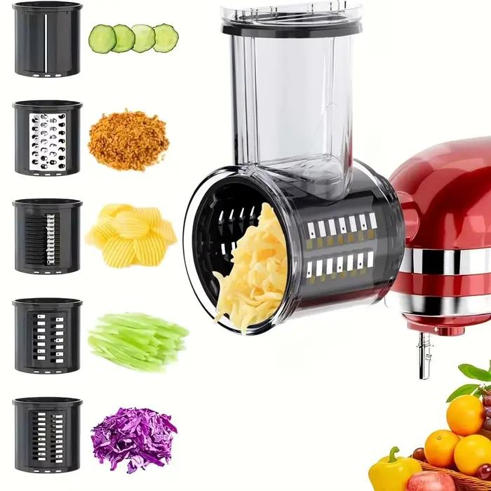 Râpe/Trancheuse KitchenAid : Accessoire à 5 lames en acier inoxydable pour le fromage, les légumes e
