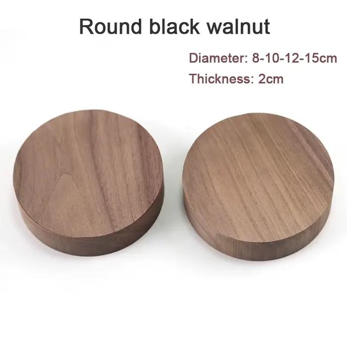 Bloc de bois rond en noyer noir naturel, fait main, matériau DIY, ornement, base de présentation en 