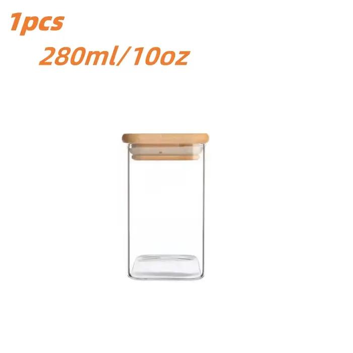 1/2/4/8 pièces, pots en verre de 10oz avec couvercles hermétiques, pots de bonbons, récipients de st