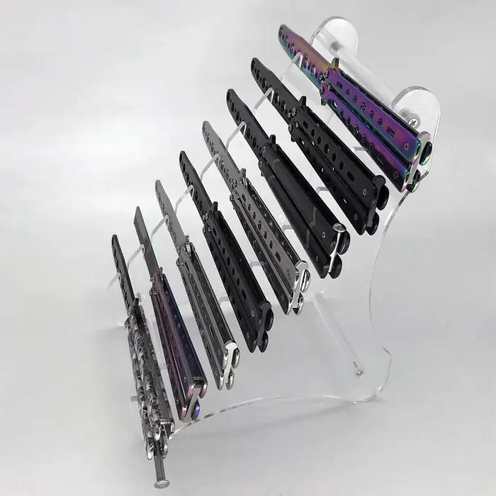 Présentoir de table à couteaux en acrylique transparent avec 8 couches, accessoires polyvalents et l