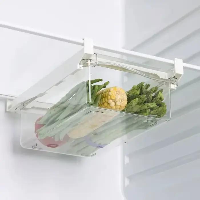 Organisateur de réfrigérateur, œufs de fruits, support de rangement sous étagère, boîte à tiroirs de