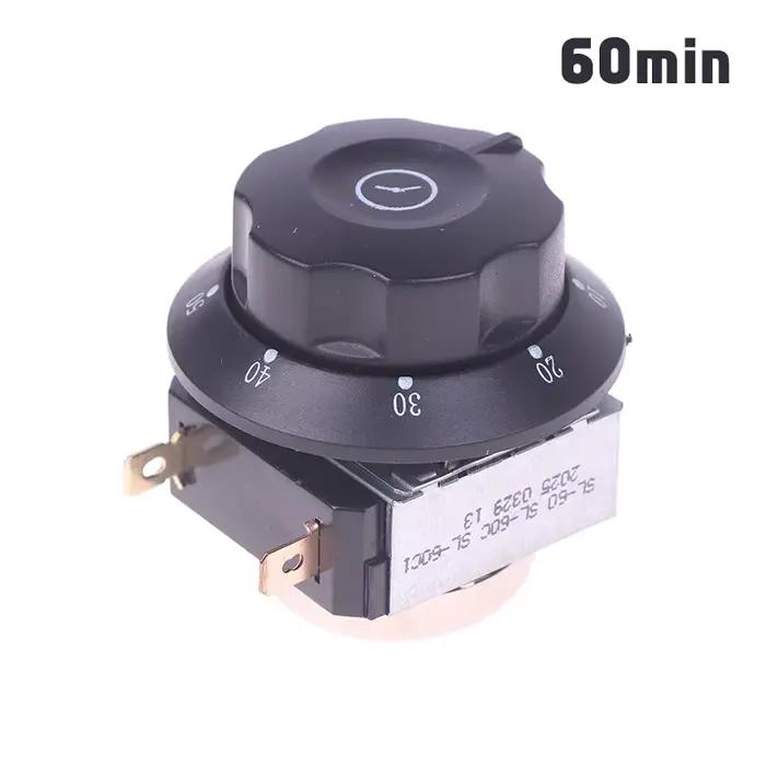 1 pièce Minuteur à bouton pour four à micro-ondes 60/90/120 min avec sonnette, interrupteur de temps