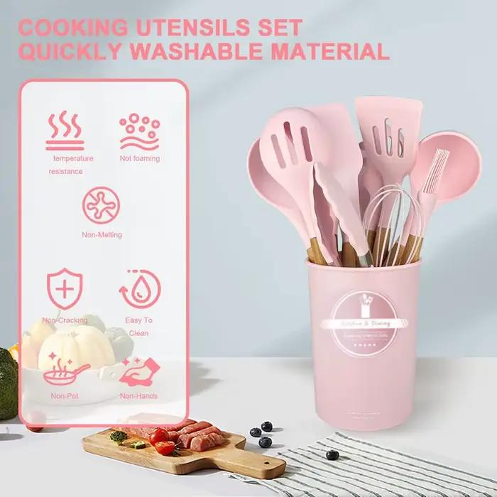 A19F-ustensiles de cuisine en Silicone, ensemble d'ustensiles de cuisine 12 pièces, ensemble de tour