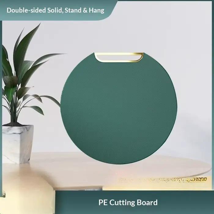 Planche à découper en plastique antibactérienne pour la cuisine, sans BPA, antidérapante, ronde, de 