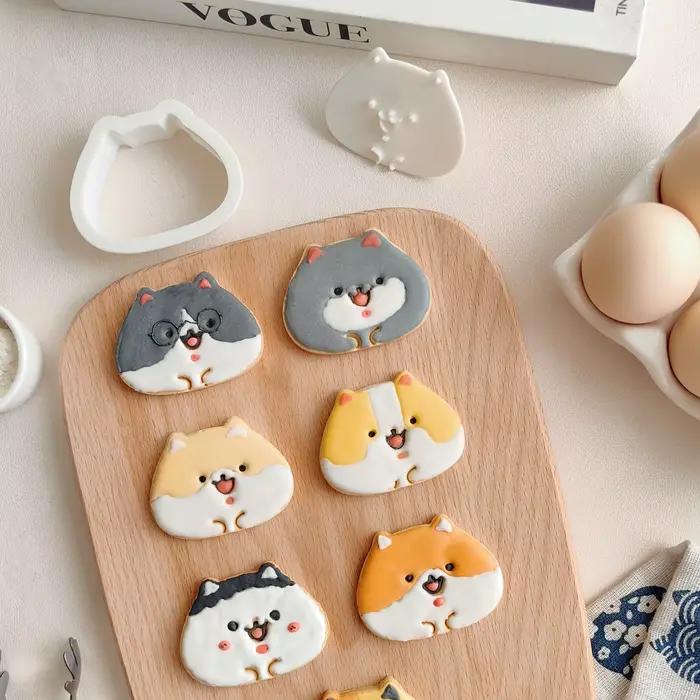 Emporte-pièce à pain grillé de dessin animé 3D, motif mignon, moule à biscuits pressable en plastiqu
