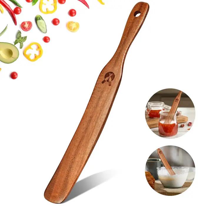 Cuillères de cuisine en bois portables, bâtonnets à mélanger multifonctionnels, spatules en bois, fo