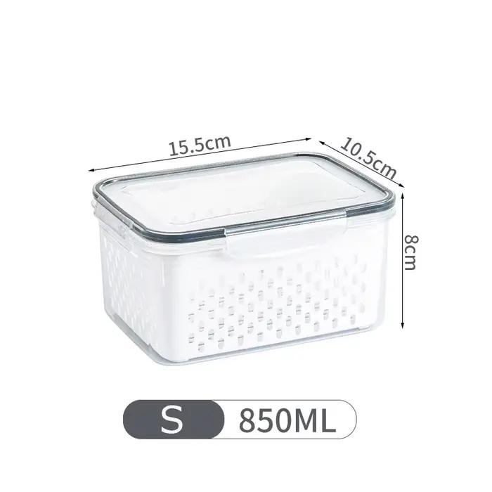 Ensemble de récipients de stockage des aliments pour réfrigérateur Transparent, avec couvercles et p