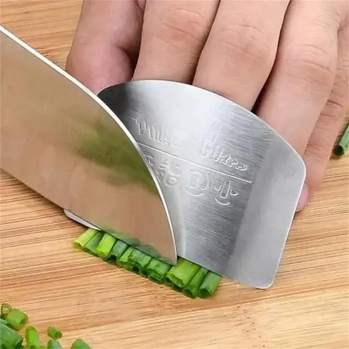 1 pièce Protège-doigts de cuisine en acier inoxydable, sûr et durable, pour la découpe et la prépara