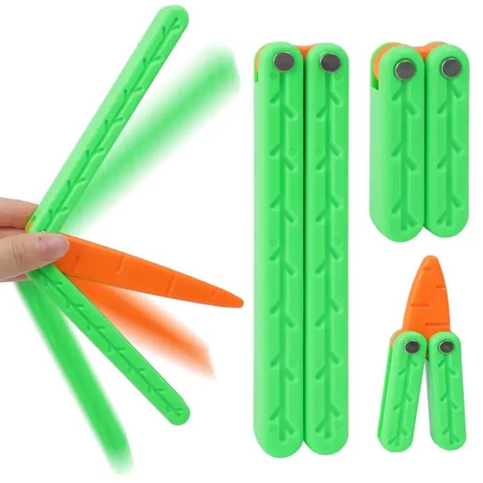 Simulation carotte papillon couteau gravité 3D imprimé plastique couteau pliant jouets enfants Mini 