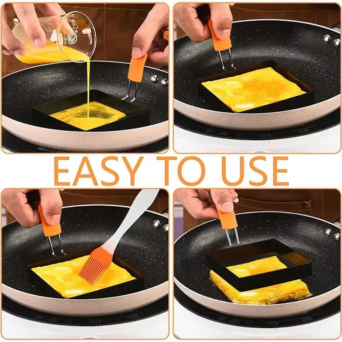 Anneau carré pour frire les œufs, anneaux de cuisson pour crêpes de 4 pouces, machine à omelette ant