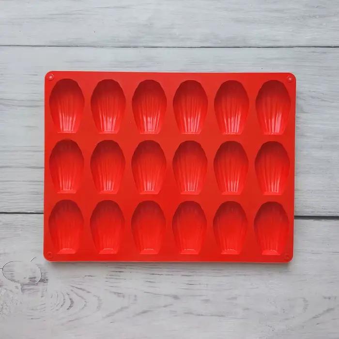 Moule à gâteau Madeleine en Silicone à 18 cavités, en forme de coquille, pour chocolat, biscuits, cu