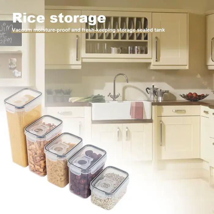Boîte de stockage des aliments en plastique scellée, pots séchés pour céréales et bonbons avec couve