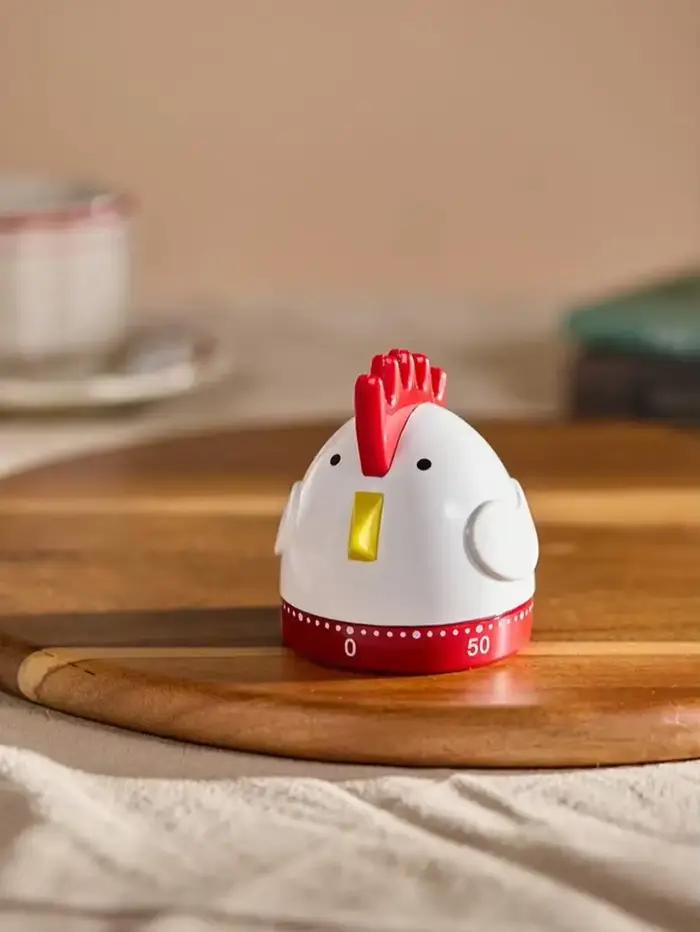 Minuteur de cuisine en forme de poulet, minuterie mécanique multifonctionnelle facile à utiliser pou