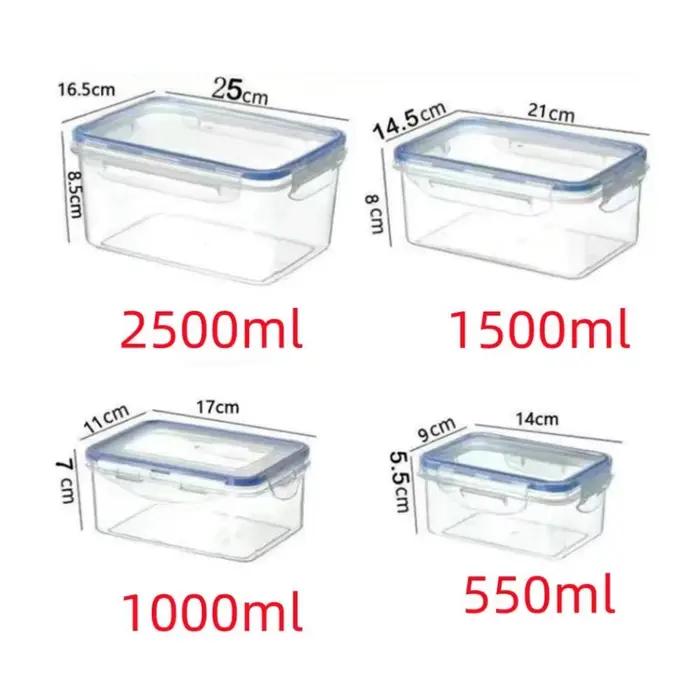 1/4 paquet de contenants de stockage alimentaire, boîtes d'organisation de cuisine transparentes ave