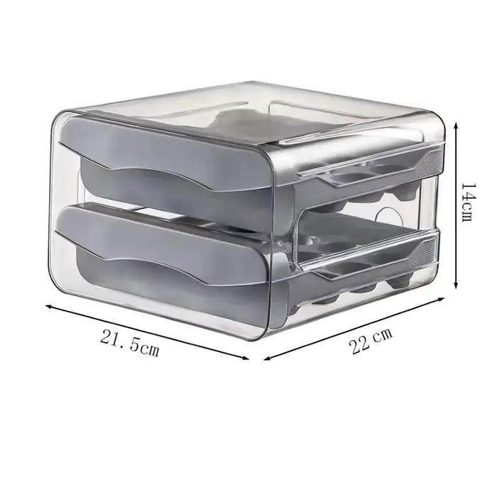 Conteneur de rangement pour œufs à double couche de grande capacité pour réfrigérateur, organisateur
