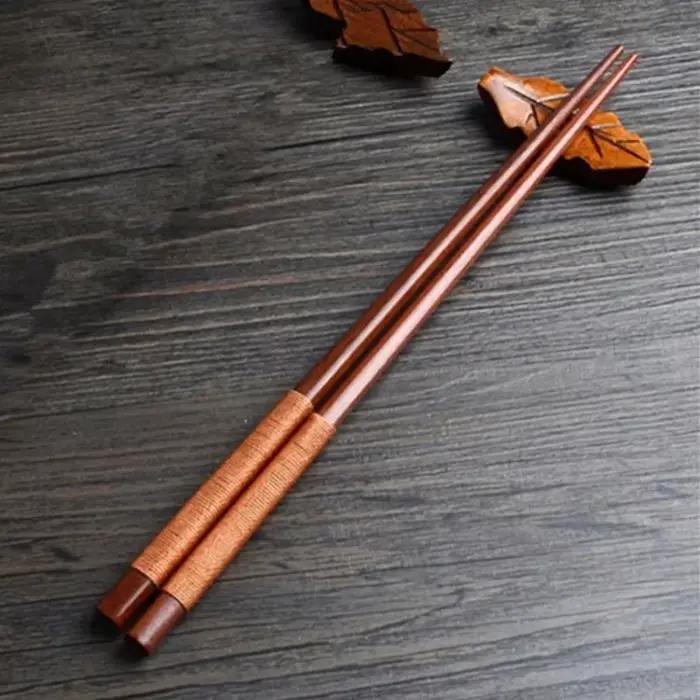 Ensemble de baguettes à Sushi en bois de châtain naturel japonais fait à la main, cadeau de valeur, 