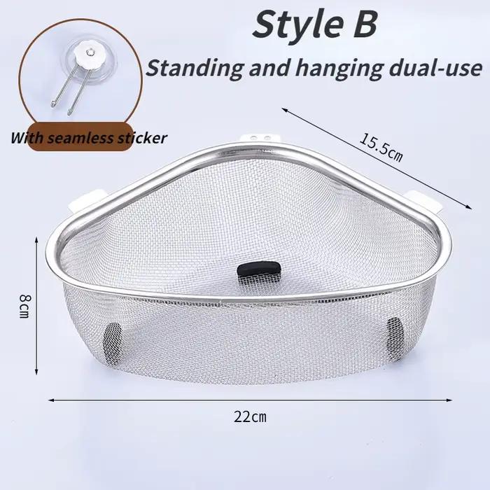Panier de vidange d'évier de cuisine en acier inoxydable, Triangle pour aliments et légumes, filtre 