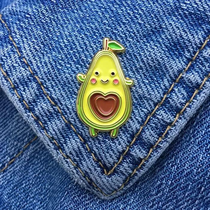 Broche en émail Vegan pour avocat, badge pour aliments et légumes